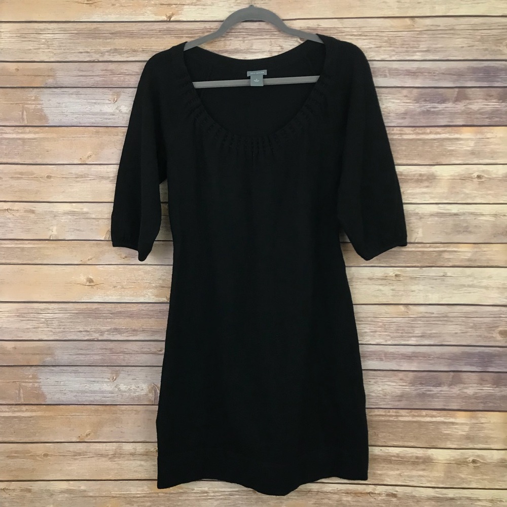 Ann Taylor Black Knit Sweater Dress Size Small